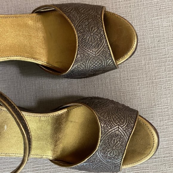 PRADA Damask Pattern Shoes - Dark Wood Wedge - size 40 - Never worn - Picture 5 of 15